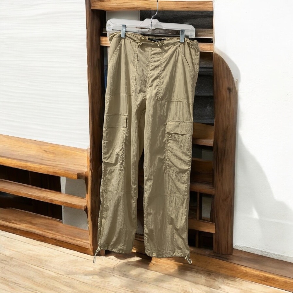 Primark Cargo Pants Lightweight Drawstring Waist Casual Khaki Size‎ 2
